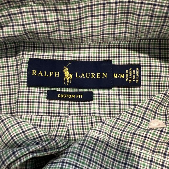 VtG Polo Ralph Lauren Pony Button Down Shirt Size Medium Custom Slim Fit Green - Picture 7 of 8